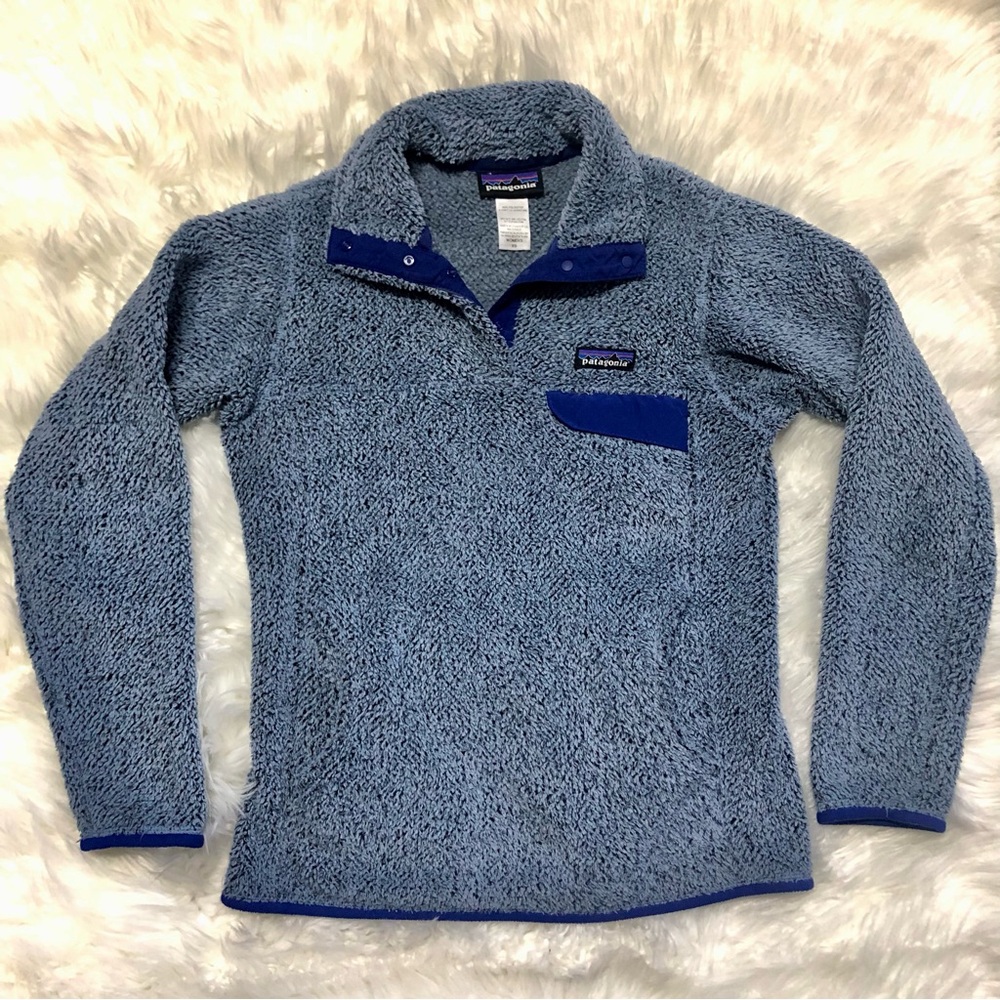 Patagonia Retool Snap T Pullover Blue Polartec Fleece Sweater Lightweight XS